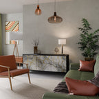 TIMELESS GLIDE Aparador de 3 Puertas en Acabado Negro