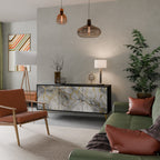 TIMELESS GLIDE Aparador de 3 Puertas en Acabado Negro