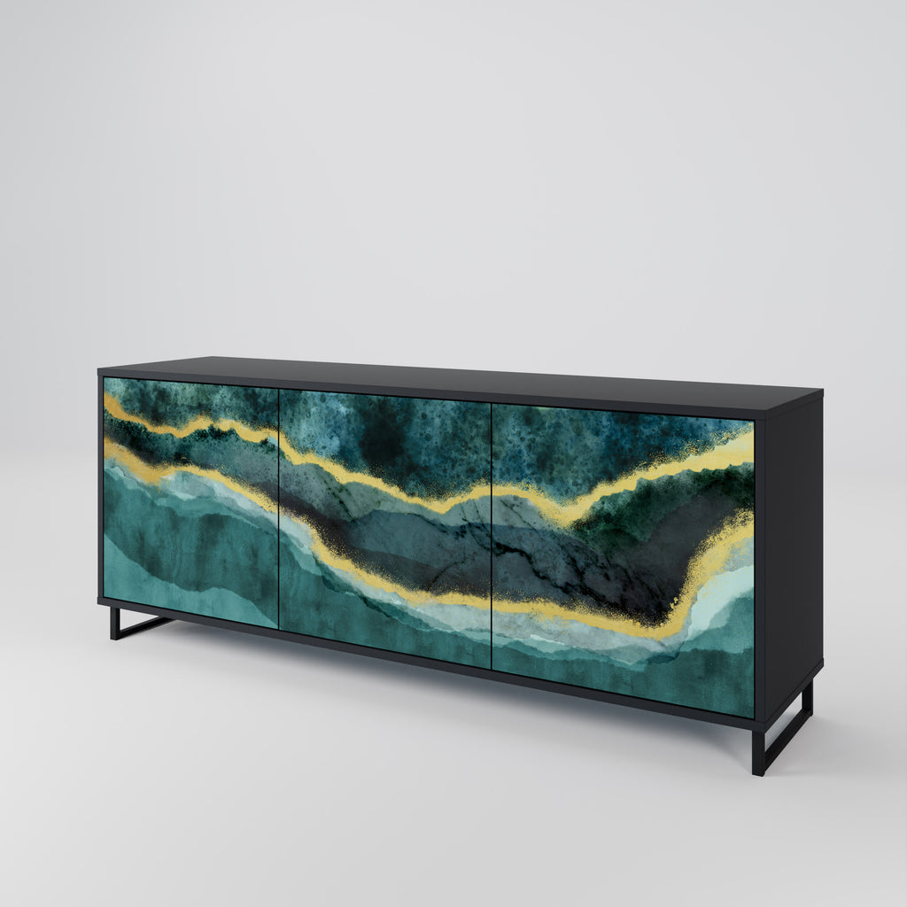 GOLDRUSH ODYSSEY 3-Door Sideboard in Black Finish