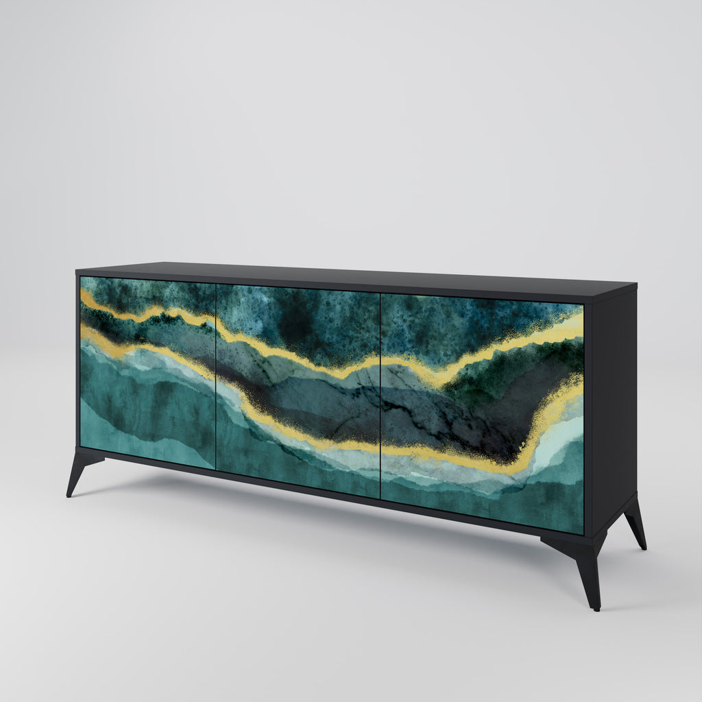 GOLDRUSH ODYSSEY 3-Door Sideboard in Black Finish