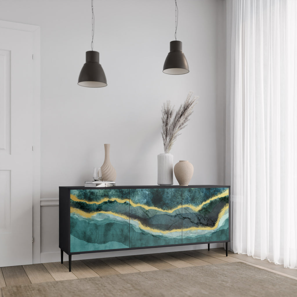 GOLDRUSH ODYSSEY 3-Door Sideboard in Black Finish