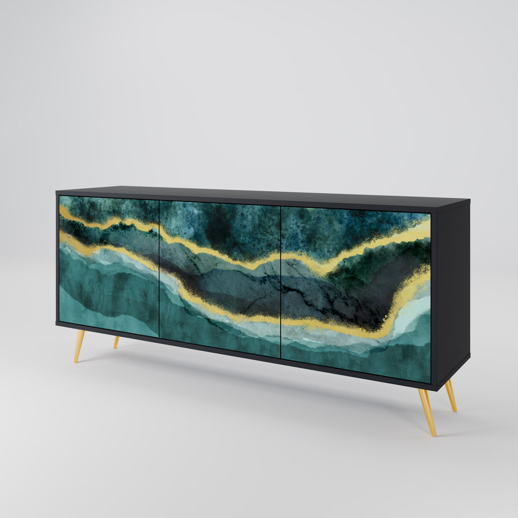 GOLDRUSH ODYSSEY 3-Door Sideboard in Black Finish