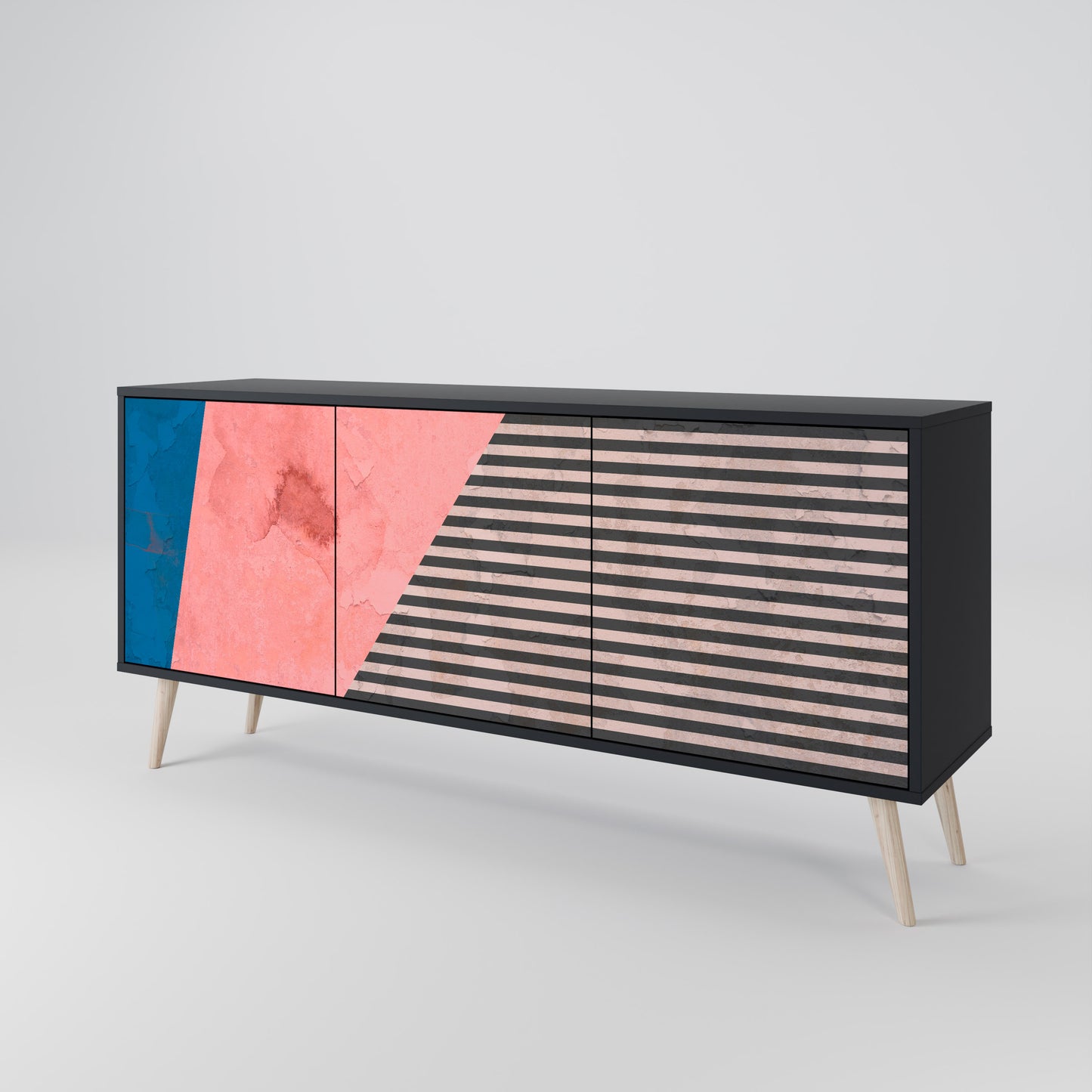 GLAMOROUS STRIPE Aparador de 3 Puertas