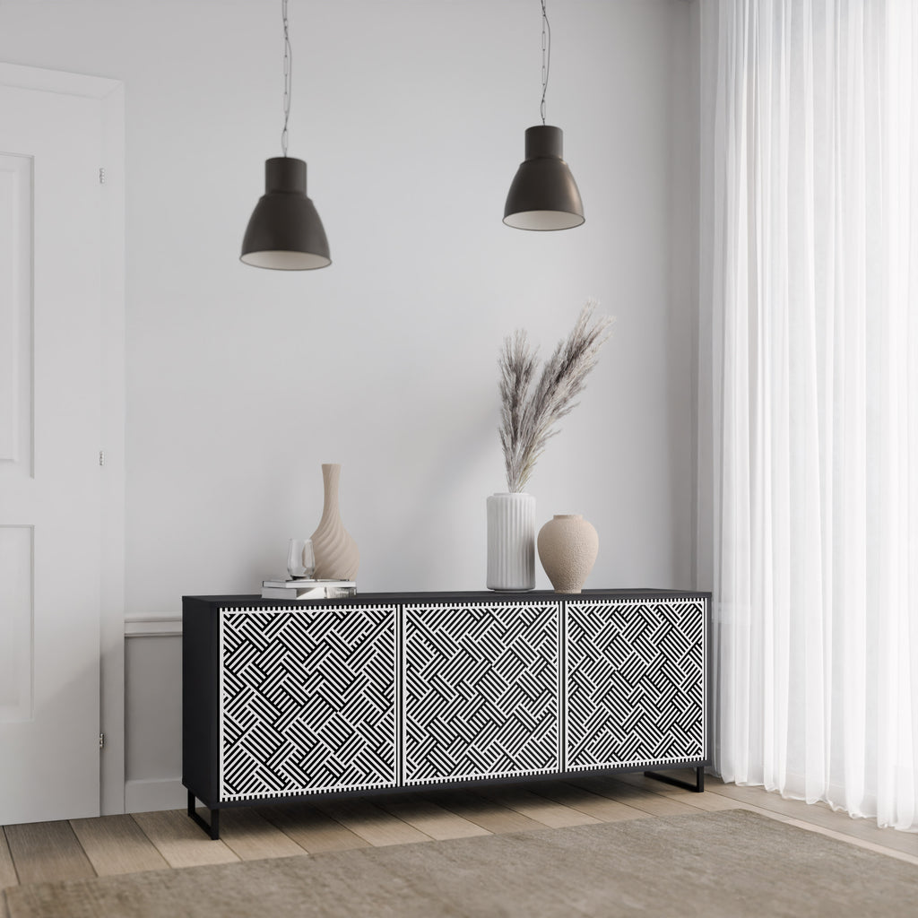 TEMPORARY SEQUENCE 3-Door Sideboard in Black Finish