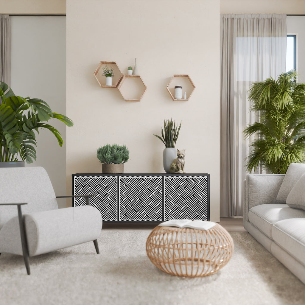 TEMPORARY SEQUENCE 3-Door Sideboard in Black Finish