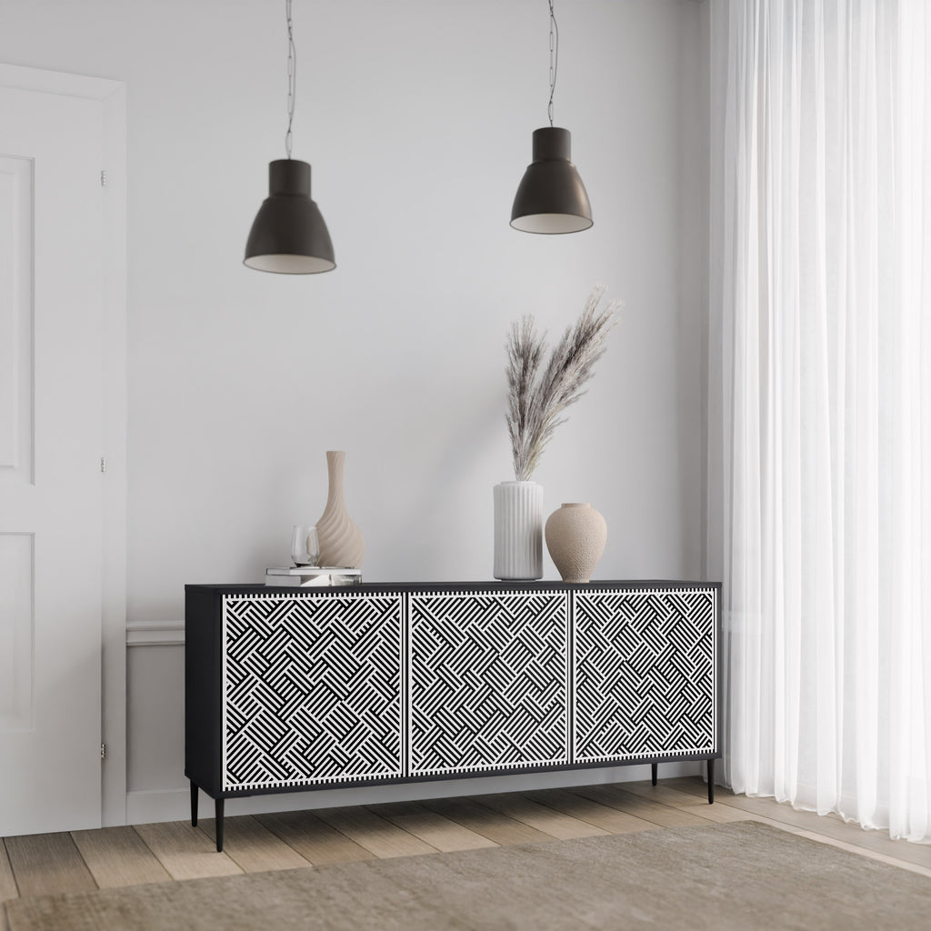 TEMPORARY SEQUENCE 3-Door Sideboard in Black Finish