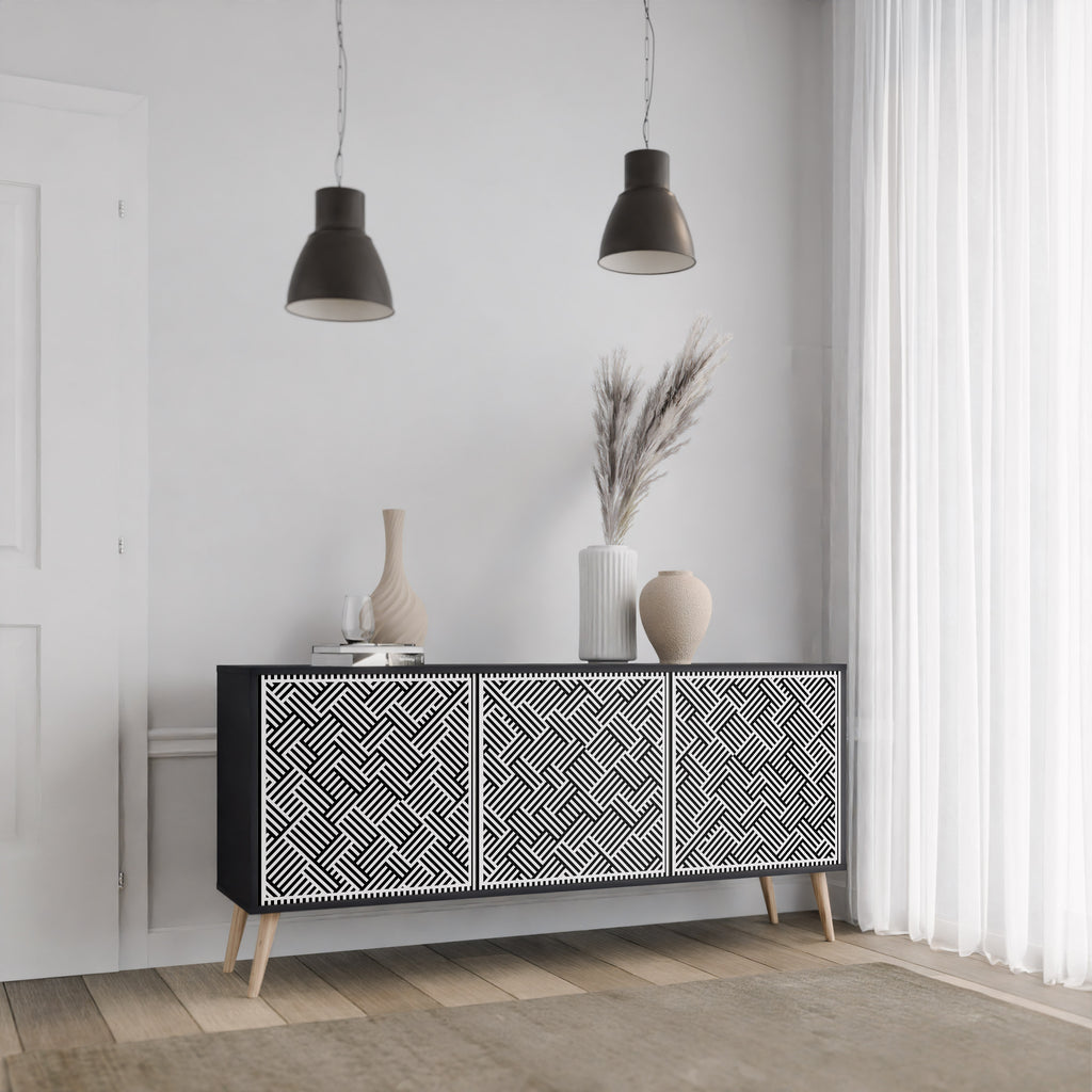 TEMPORARY SEQUENCE 3-Door Sideboard in Black Finish