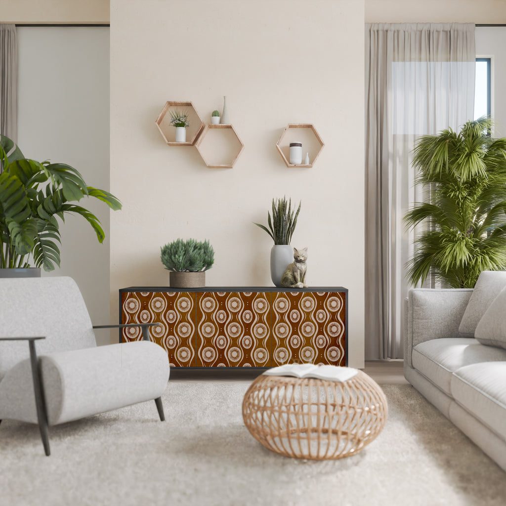 BROWN EYES 3-Door Sideboard in Black Finish