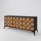BROWN EYES 3-Door Sideboard in Black Finish