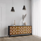 BROWN EYES 3-Door Sideboard in Black Finish