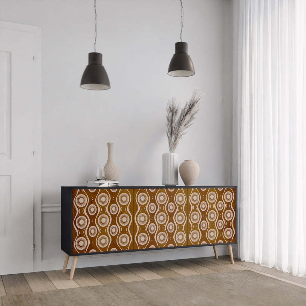 BROWN EYES 3-Door Sideboard in Black Finish