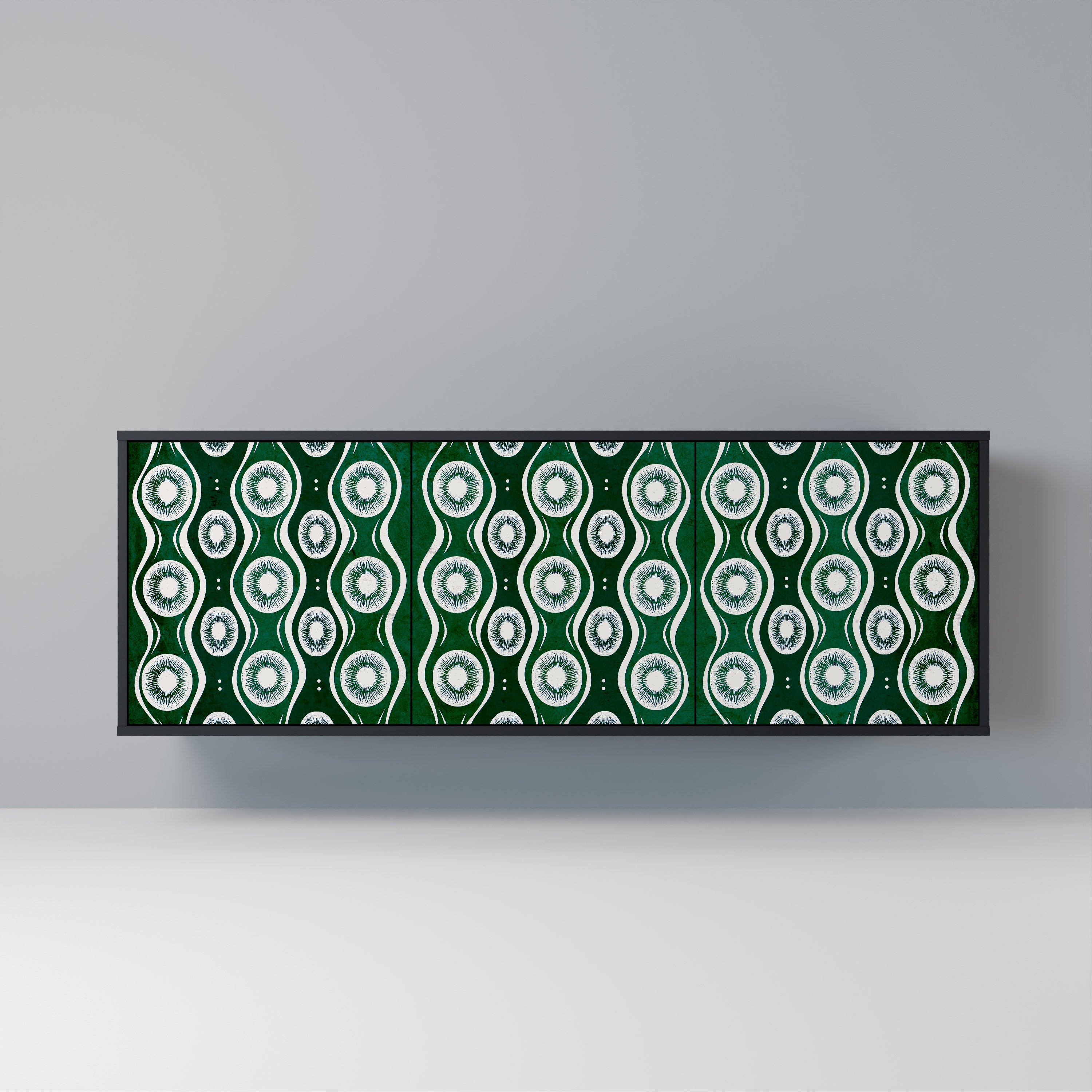 GREEN EYES 3-Door Sideboard in Black Finish