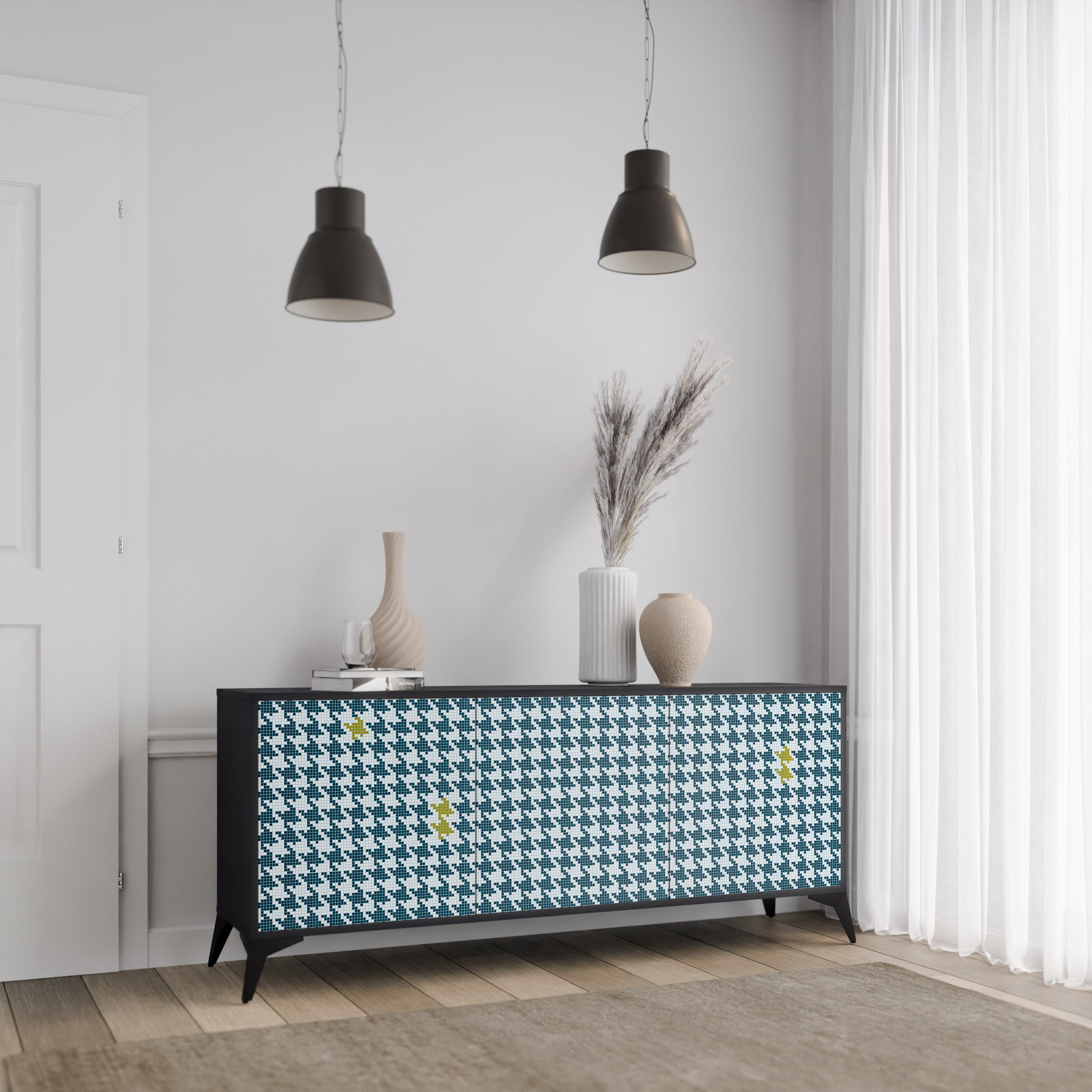 OUT OF CONTEXT 3-Door Sideboard in Black Finish