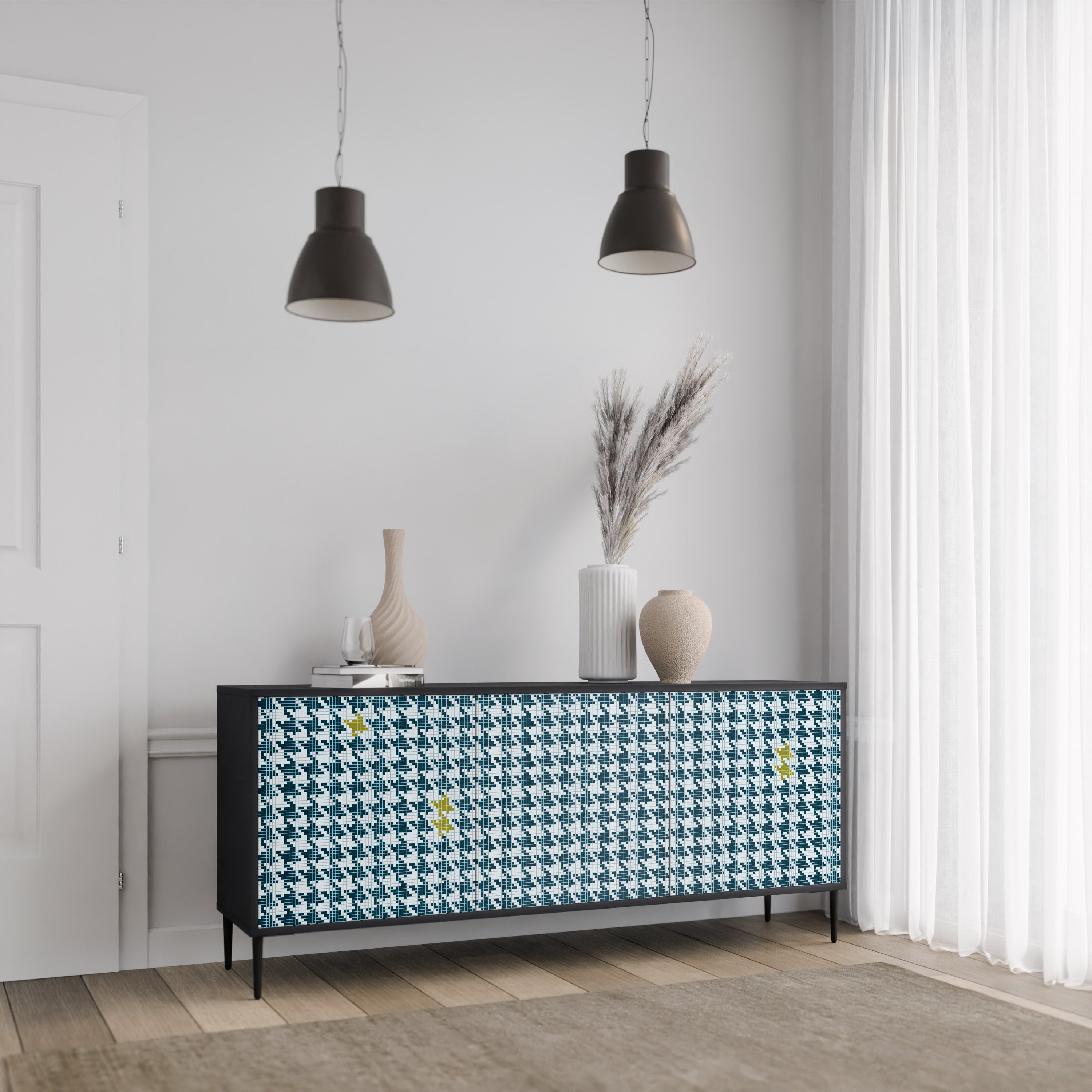 OUT OF CONTEXT 3-Door Sideboard in Black Finish