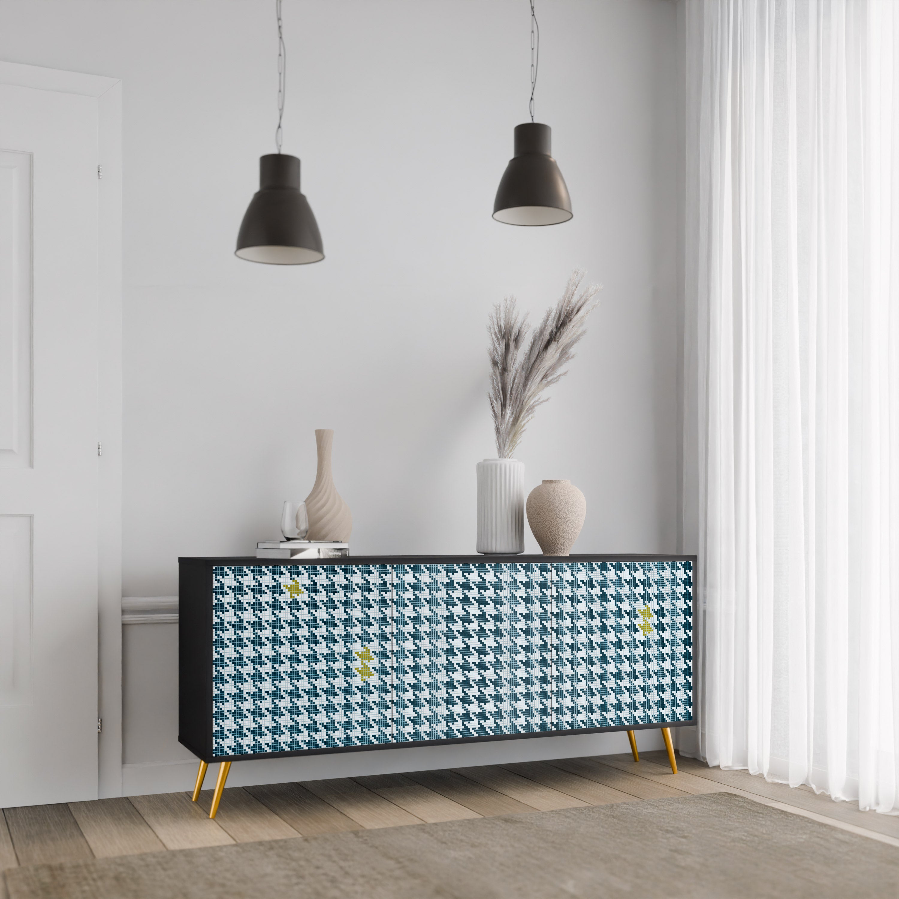 OUT OF CONTEXT 3-Door Sideboard in Black Finish