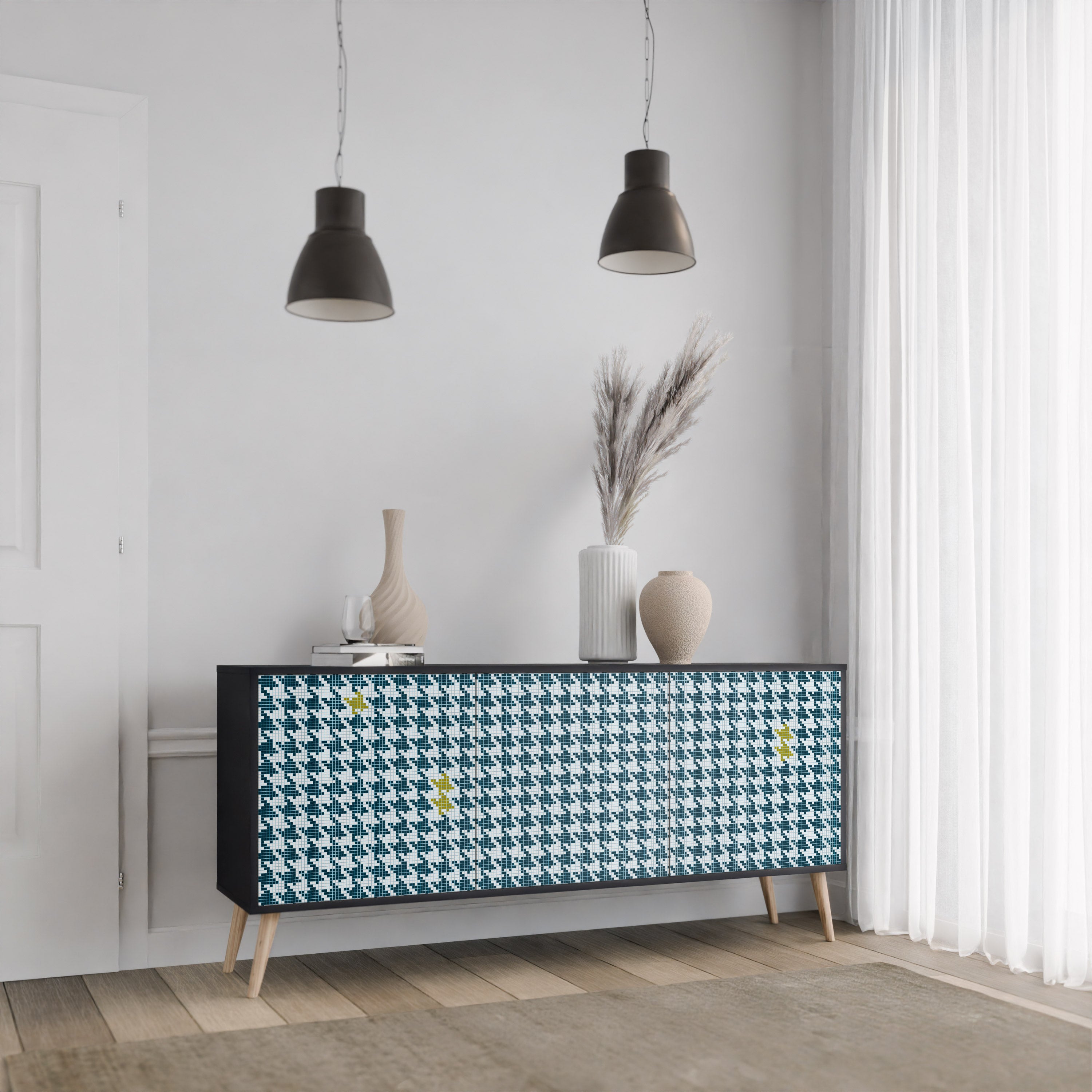OUT OF CONTEXT 3-Door Sideboard in Black Finish