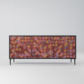 PAINTED SQUARES 3-Door Sideboard in Black Finish