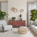 PAINTED SQUARES 3-Door Sideboard in Black Finish