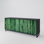 NATURAL GREEN 3-Door Sideboard in Black Finish