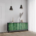 NATURAL GREEN 3-Door Sideboard in Black Finish