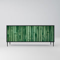NATURAL GREEN 3-Door Sideboard in Black Finish