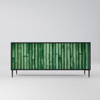 NATURAL GREEN 3-Door Sideboard in Black Finish
