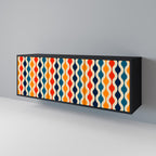 Aparador de 3 puertas NOSTALGIA COLORIDA en acabado negro