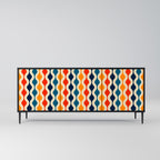 Aparador de 3 puertas NOSTALGIA COLORIDA en acabado negro