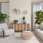 Aparador de 3 puertas NOSTALGIA COLORIDA en acabado negro