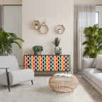 Aparador de 3 puertas NOSTALGIA COLORIDA en acabado negro