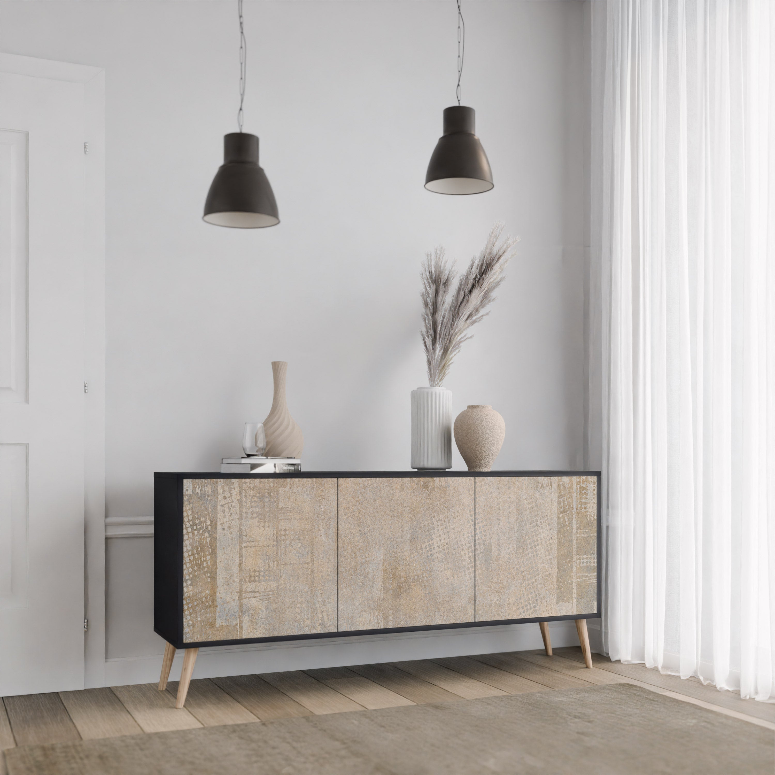 SCREEN ERROR 3-Door Sideboard in Black Finish
