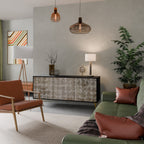 SLIGHTLY BLURRED Aparador de 3 Puertas en Acabado Negro