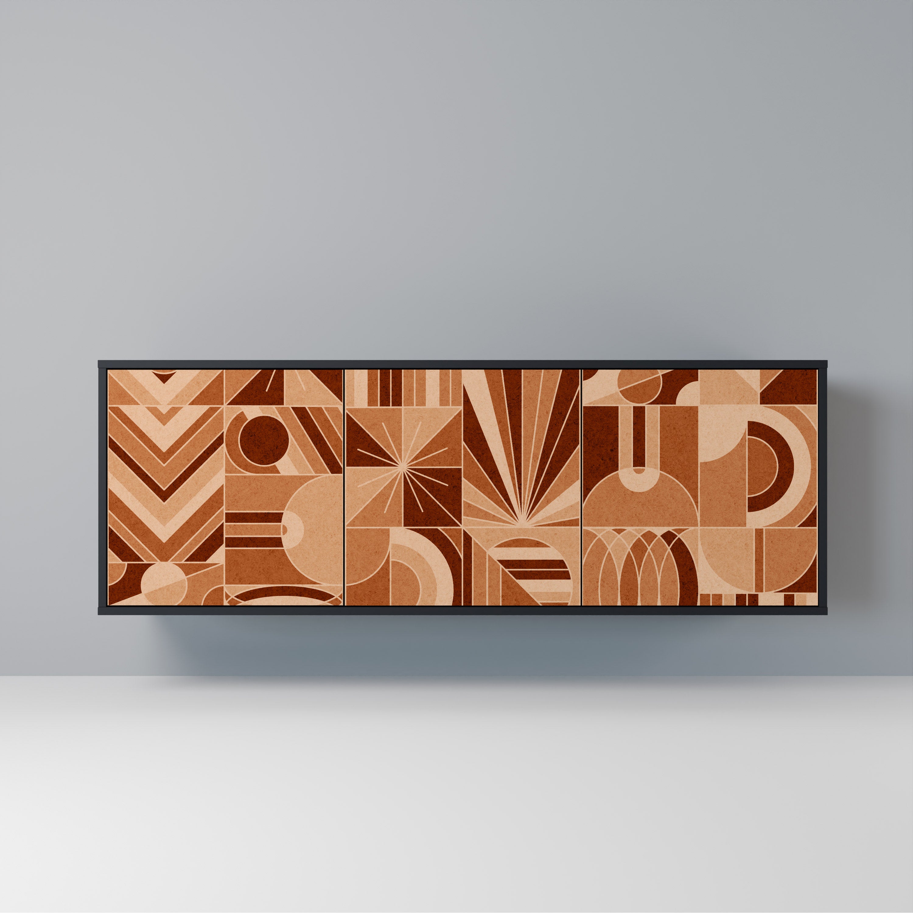 PRISM MOSAIC 3-Door Sideboard in Black Finish