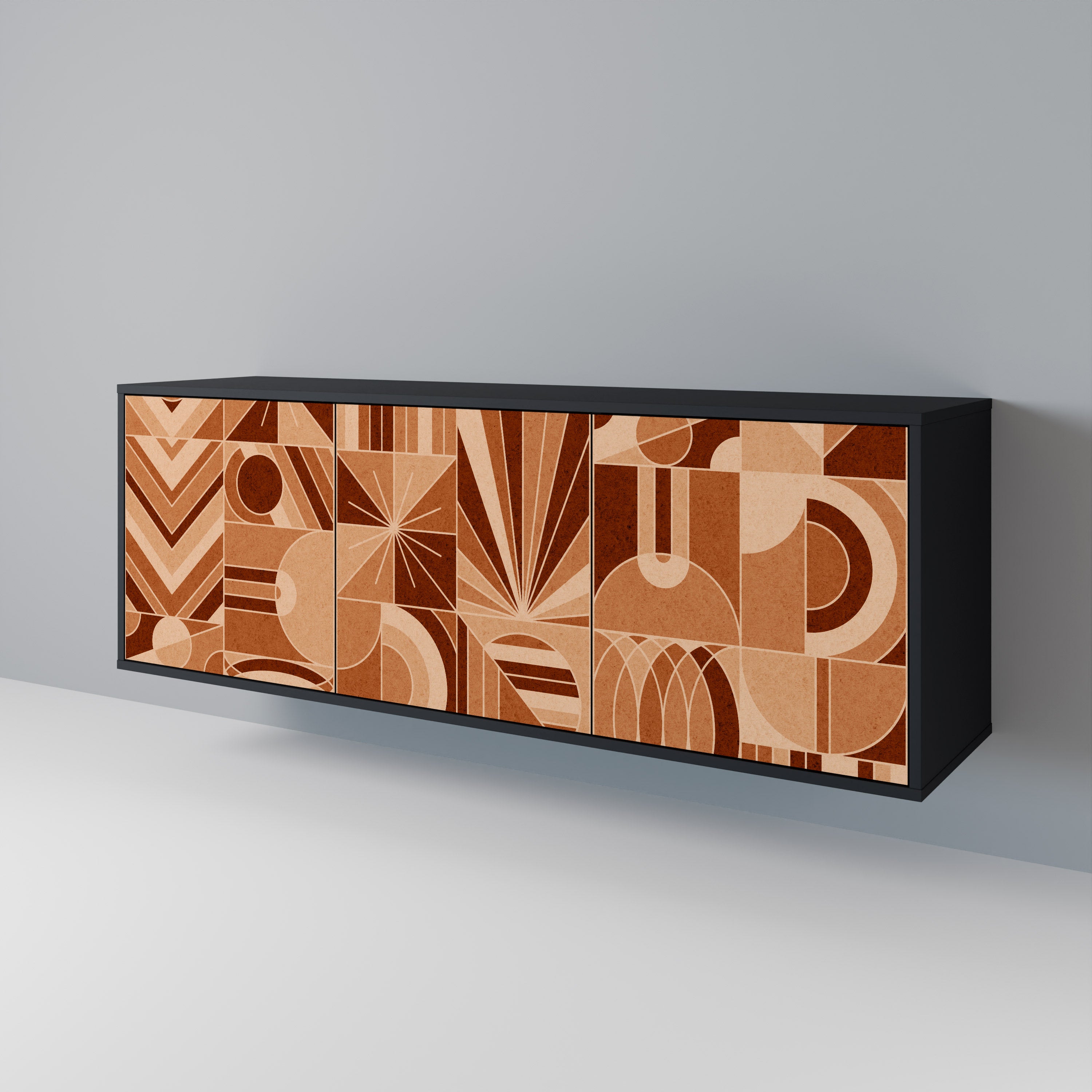 PRISM MOSAIC 3-Door Sideboard in Black Finish