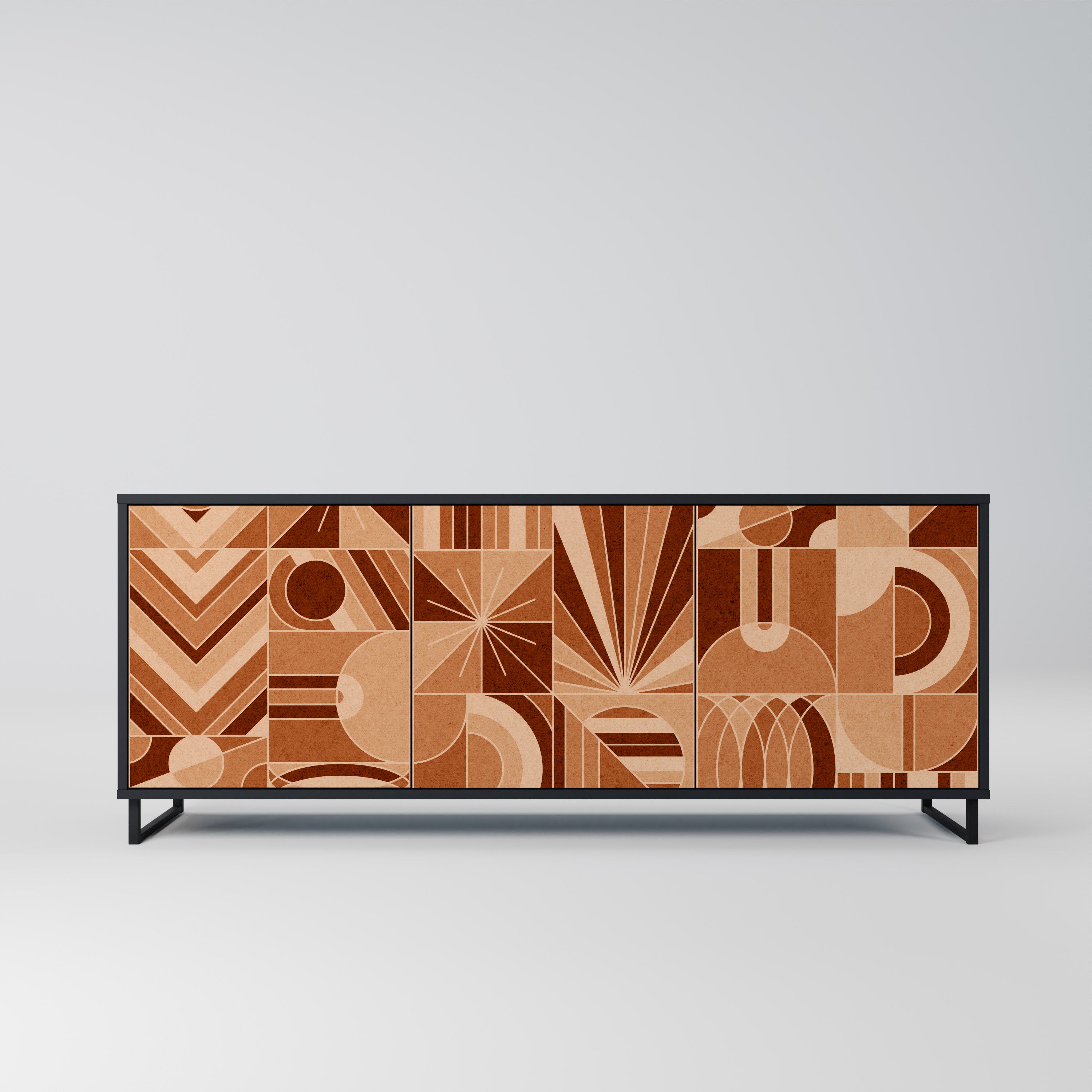 PRISM MOSAIC 3-Door Sideboard in Black Finish