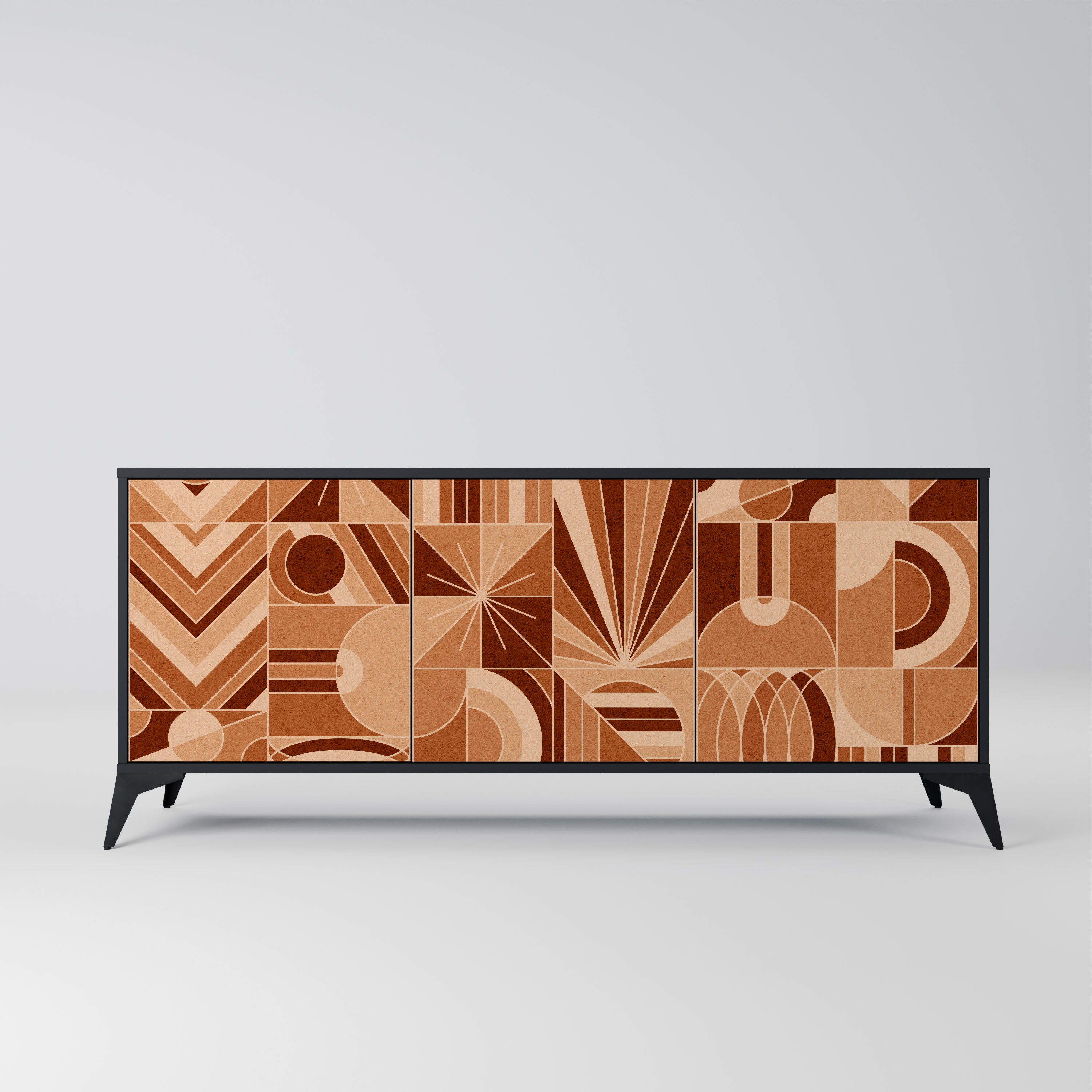 PRISM MOSAIC 3-Door Sideboard in Black Finish