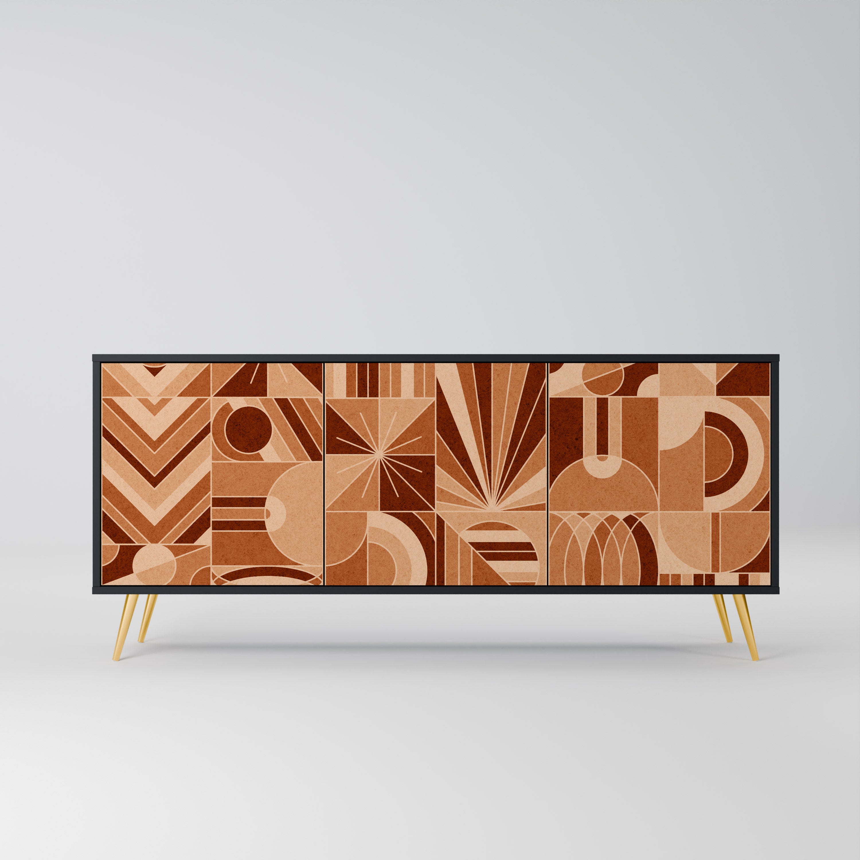PRISM MOSAIC 3-Door Sideboard in Black Finish