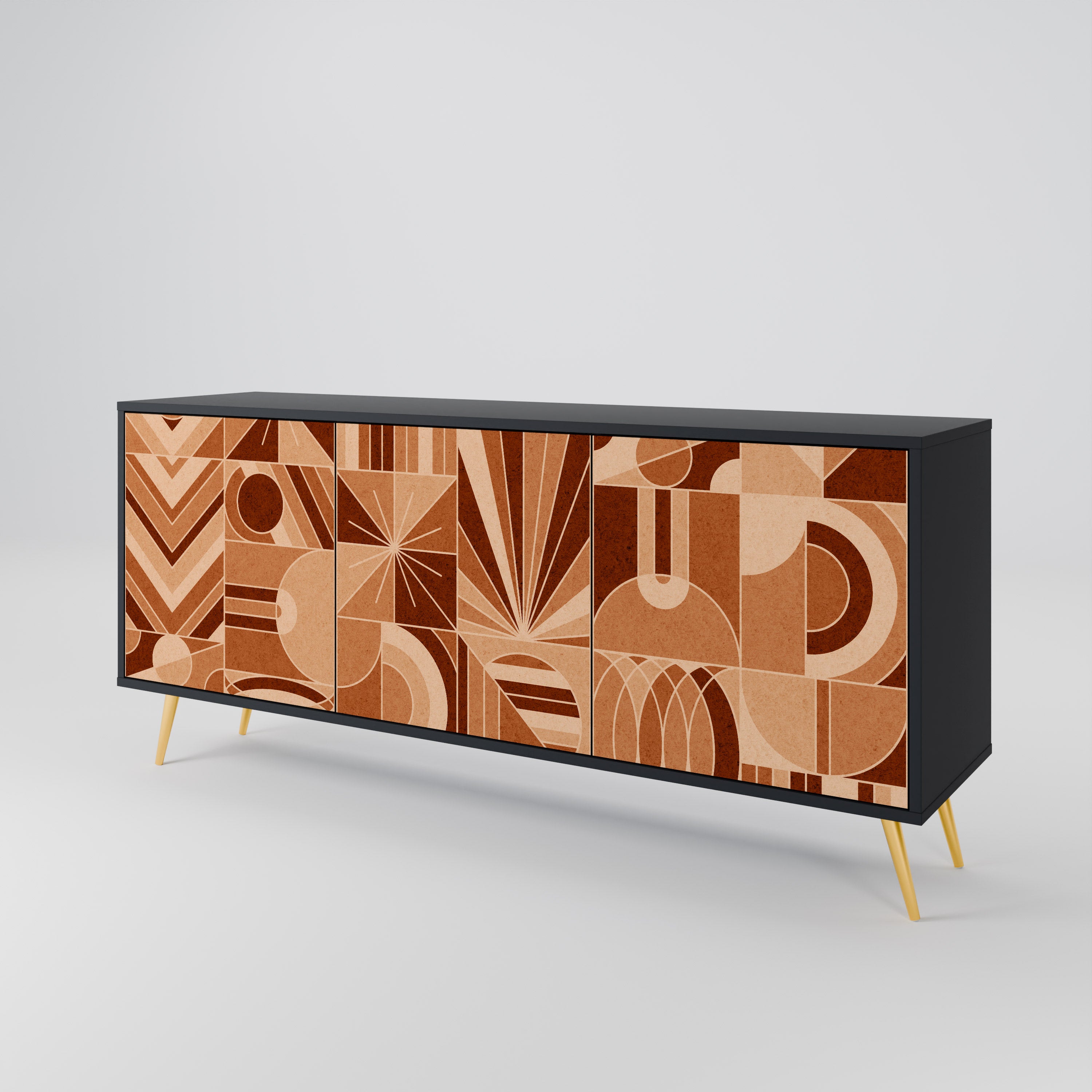 PRISM MOSAIC 3-Door Sideboard in Black Finish