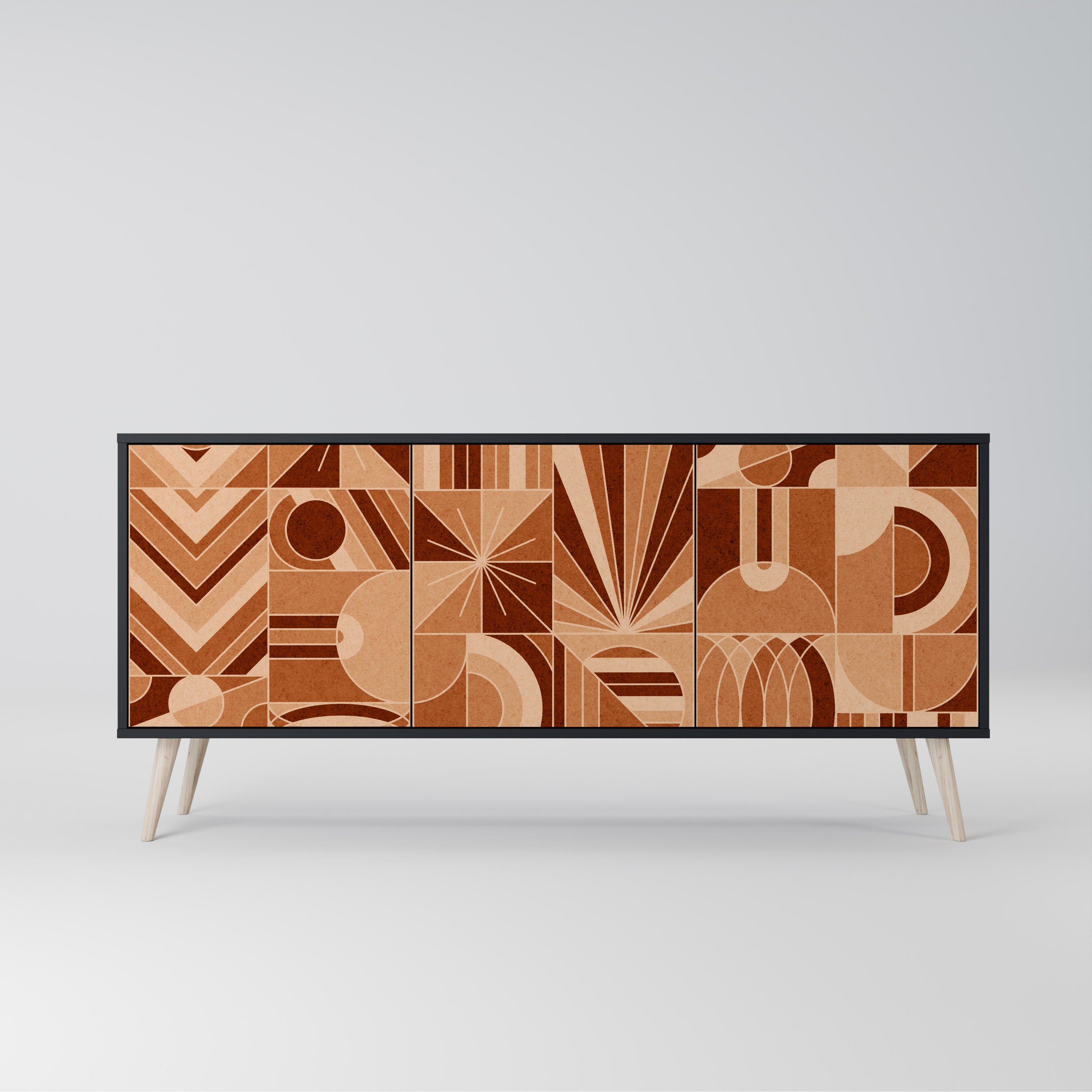PRISM MOSAIC 3-Door Sideboard in Black Finish