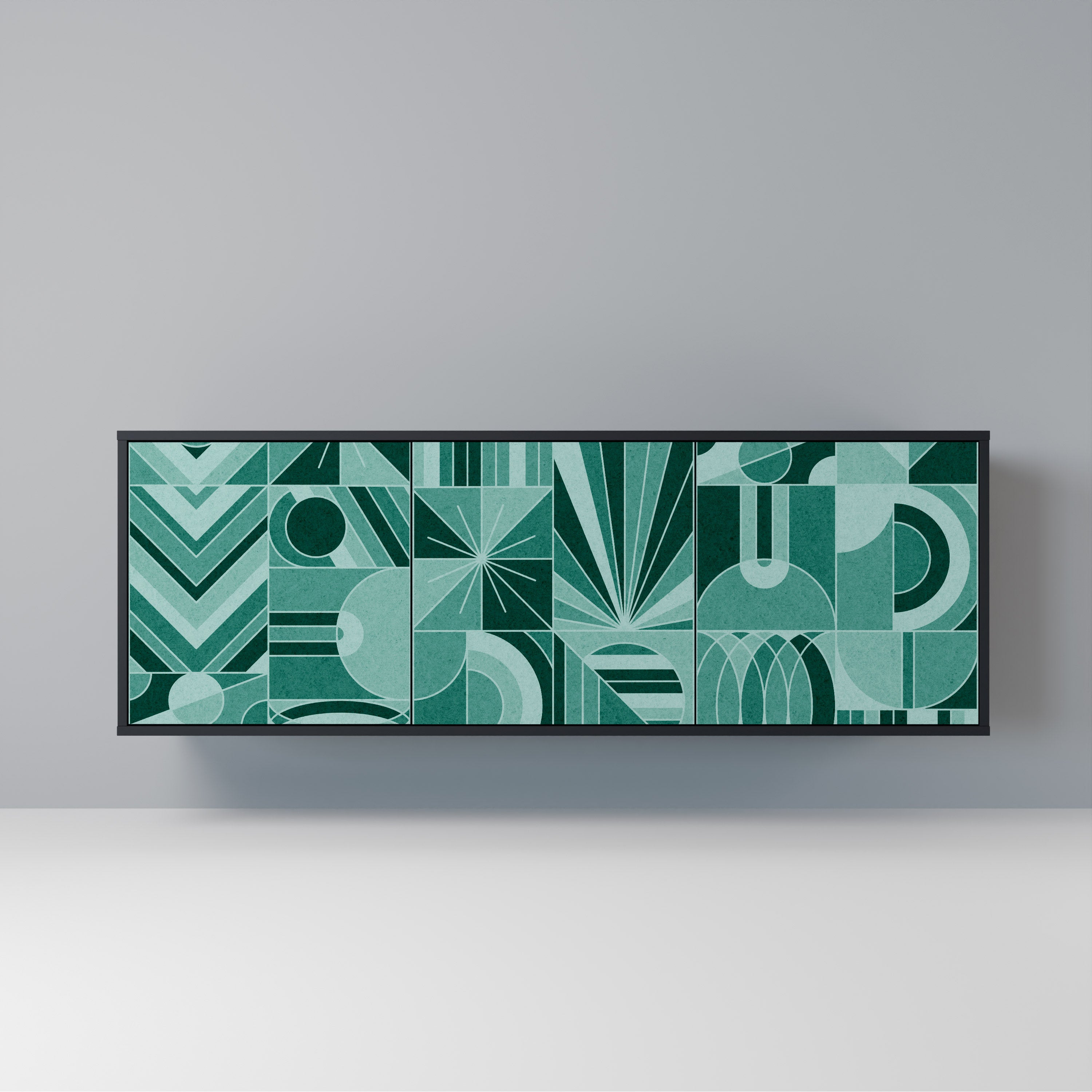 HARMONIC GRID 3-Door Sideboard in Black Finish