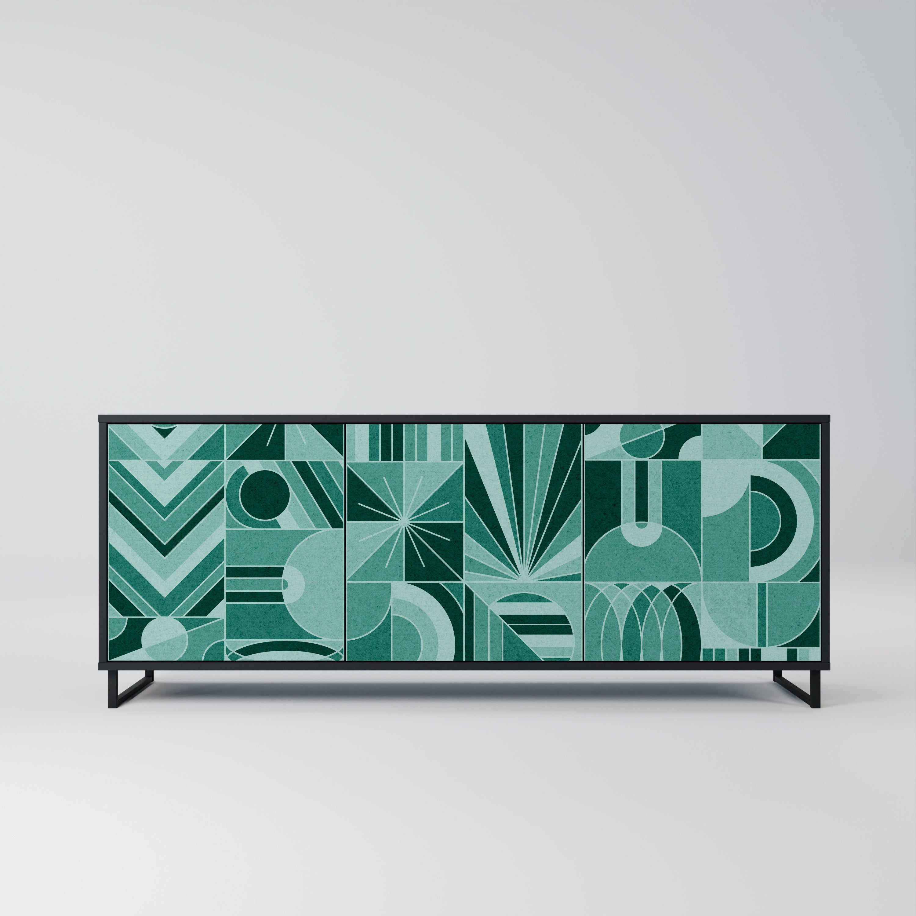 HARMONIC GRID 3-Door Sideboard in Black Finish