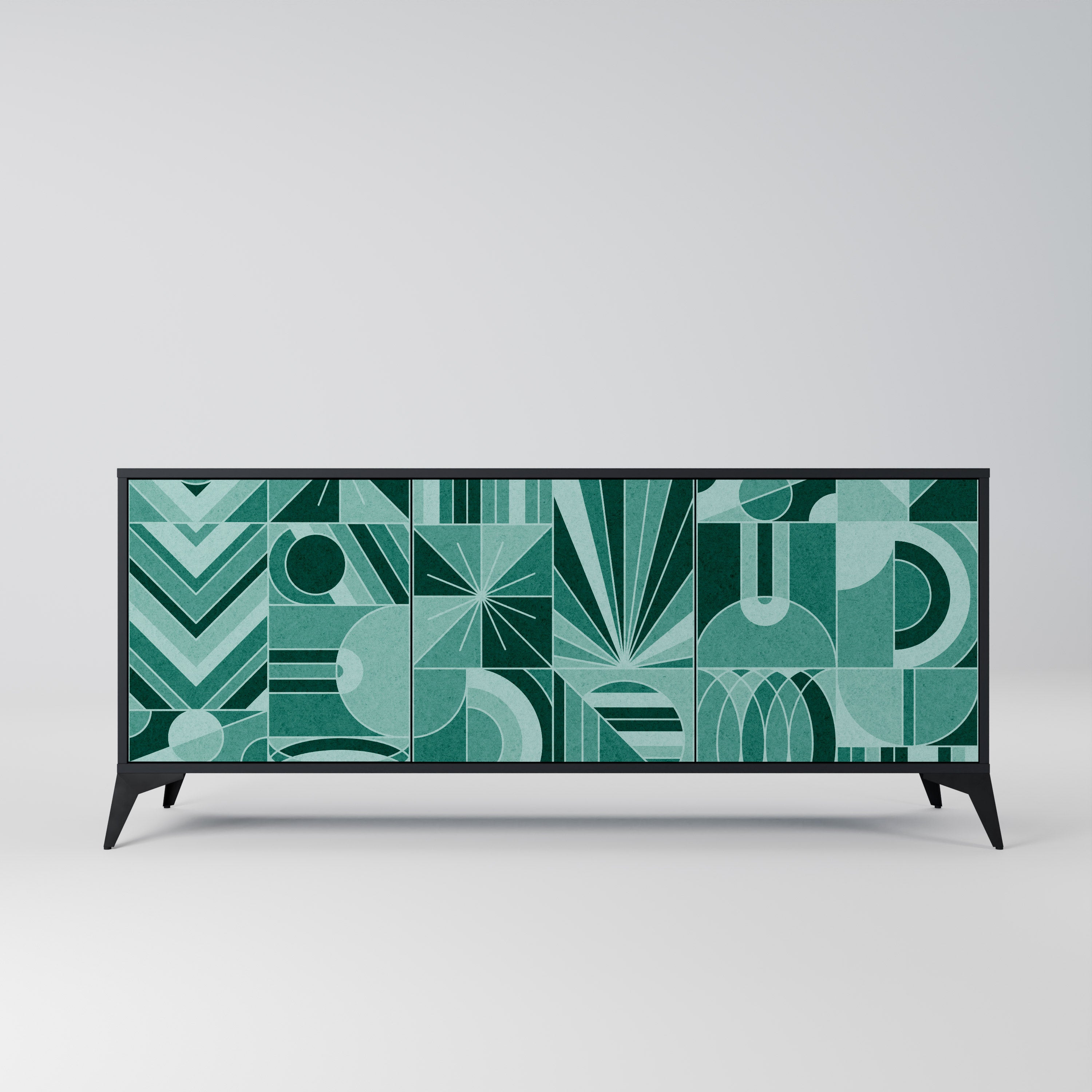 HARMONIC GRID 3-Door Sideboard in Black Finish
