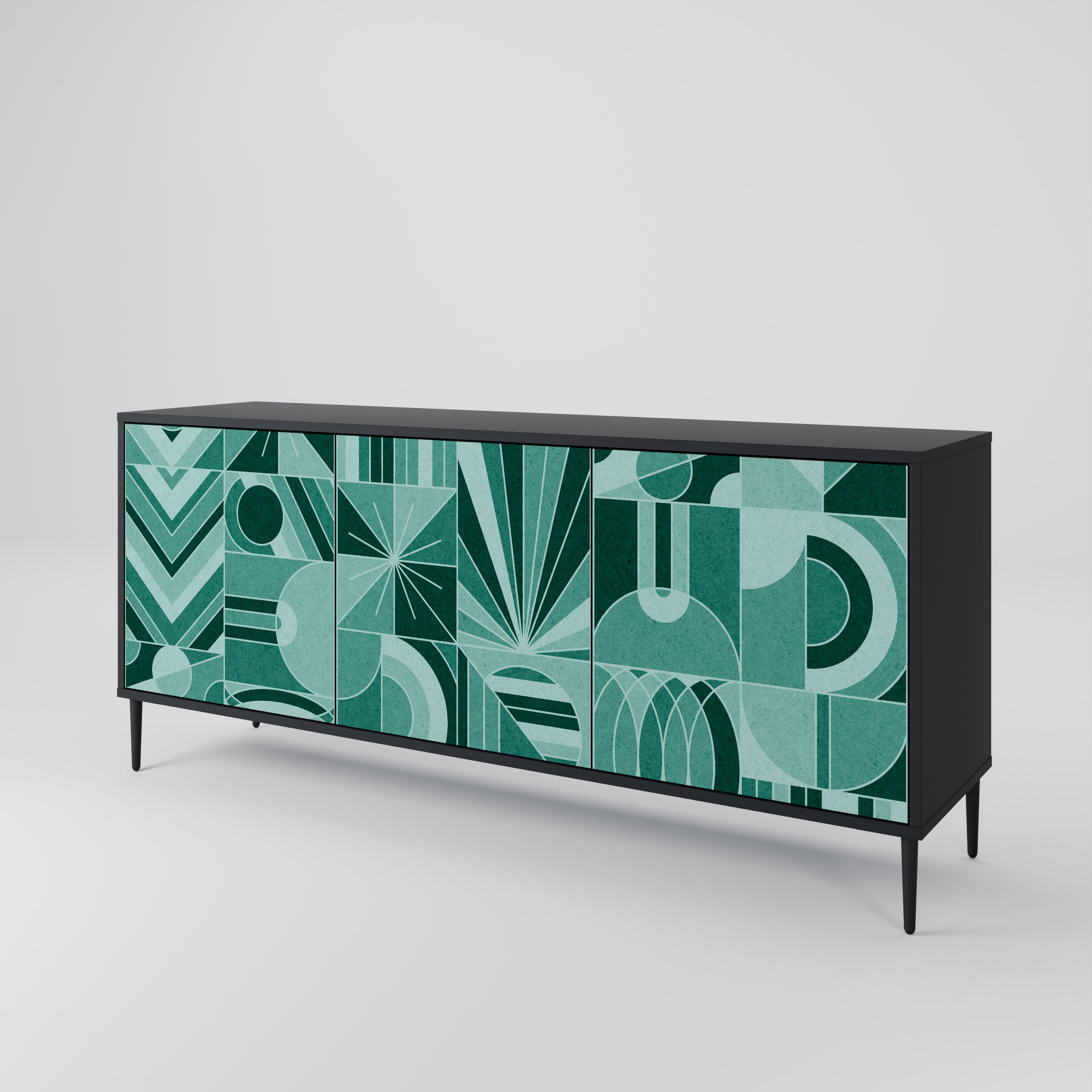 HARMONIC GRID 3-Door Sideboard in Black Finish