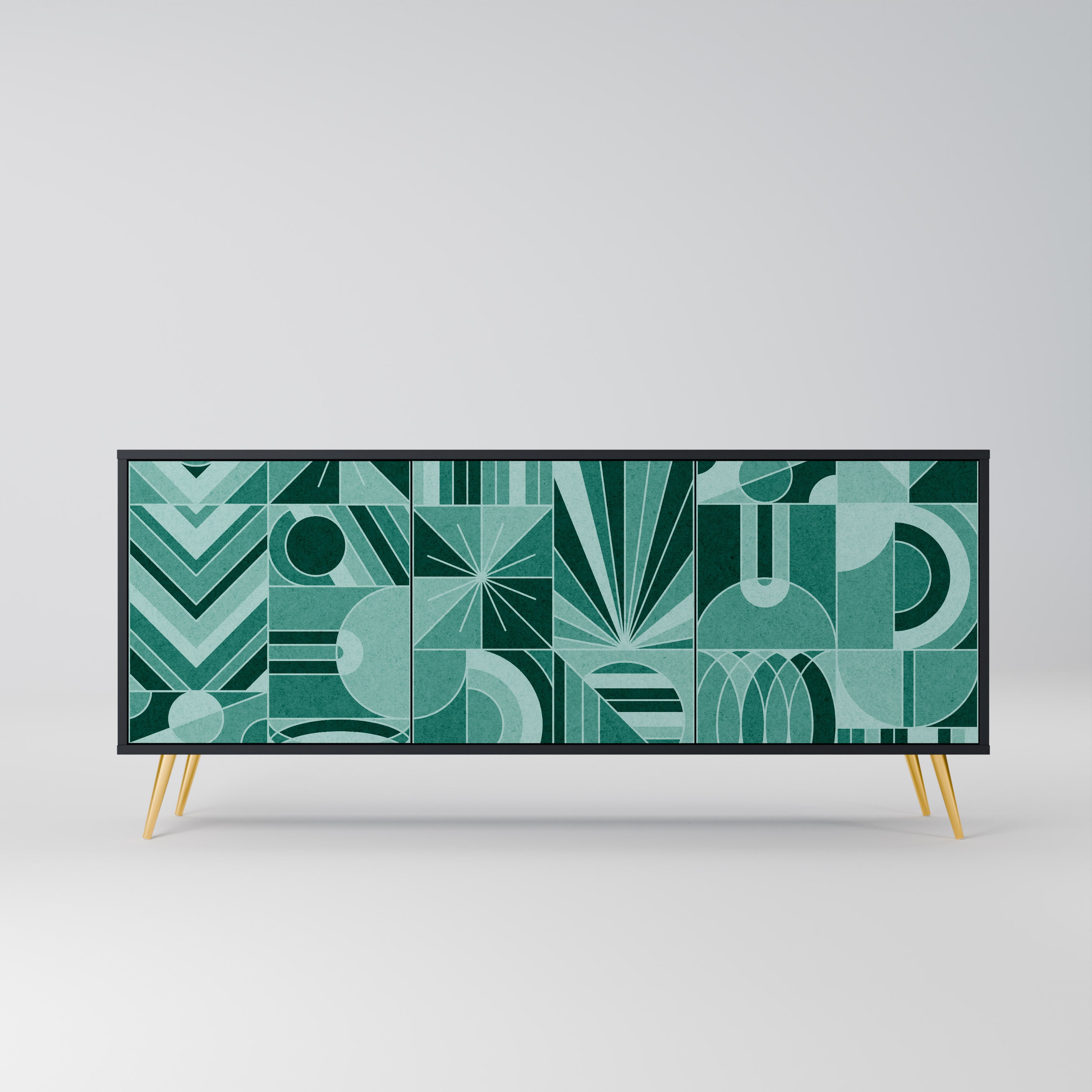 HARMONIC GRID 3-Door Sideboard in Black Finish