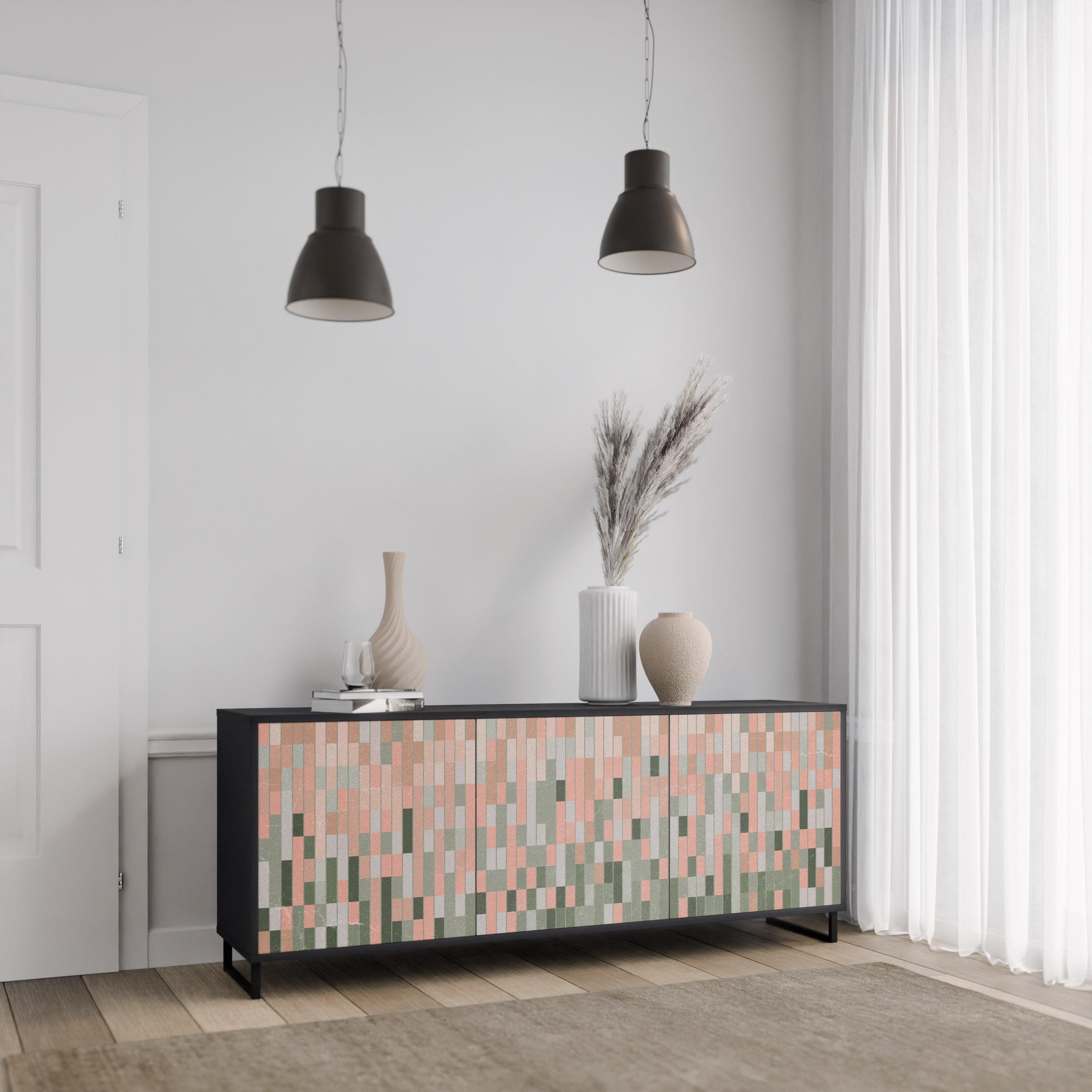 BUILDING THE FUTURE 3-Door Sideboard in Black Finish