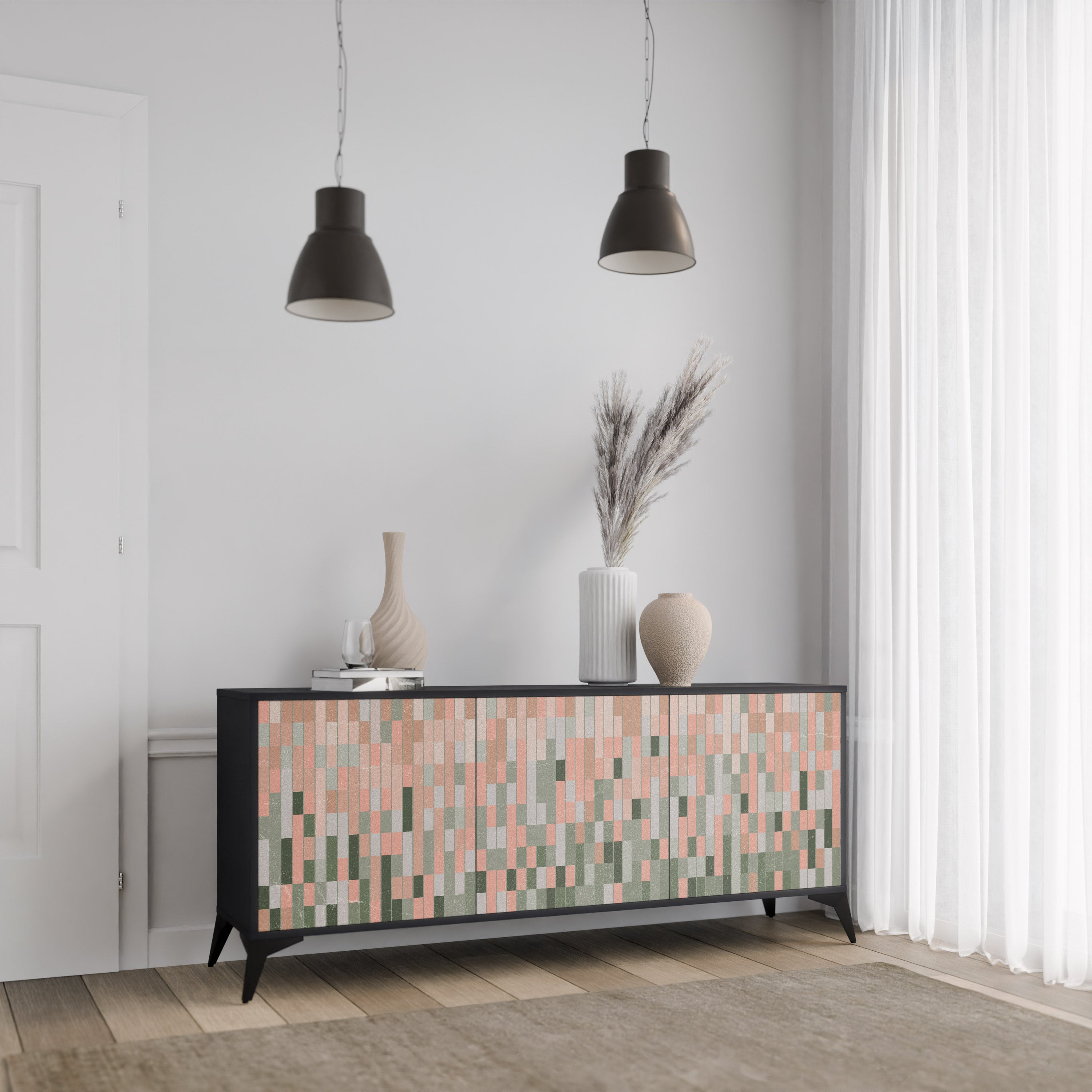 BUILDING THE FUTURE 3-Door Sideboard in Black Finish