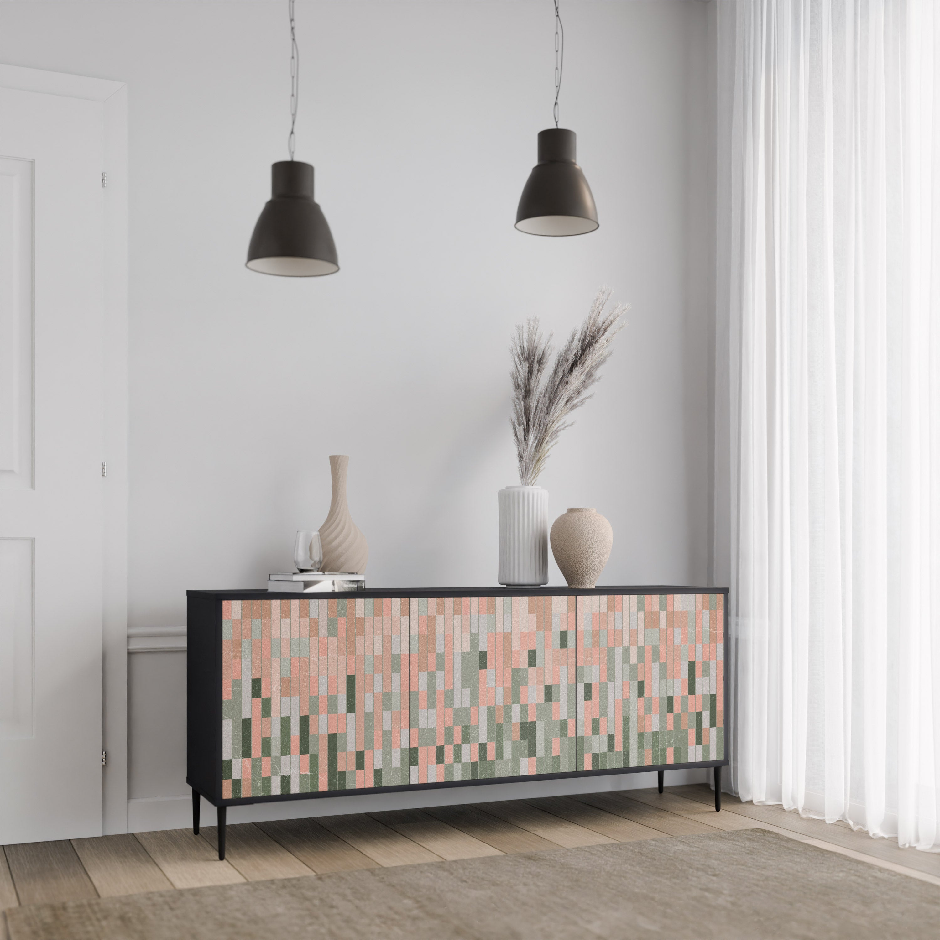 BUILDING THE FUTURE 3-Door Sideboard in Black Finish