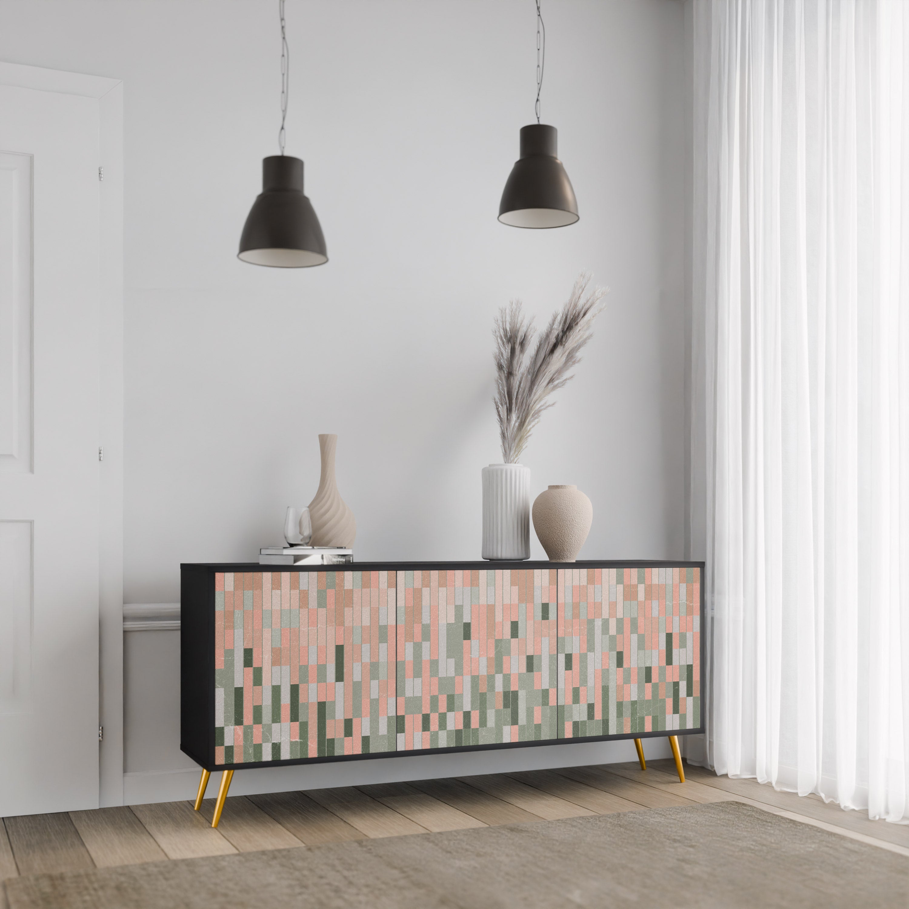 BUILDING THE FUTURE 3-Door Sideboard in Black Finish