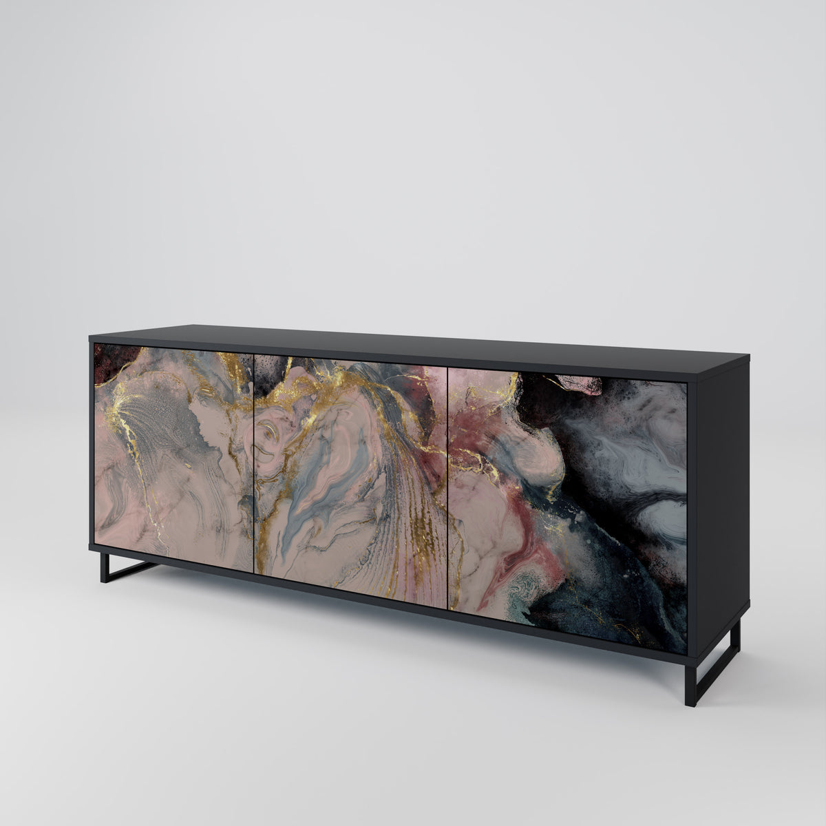 GILDED SWIRLS Aparador de 3 Puertas