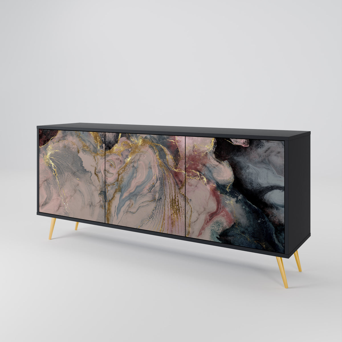 GILDED SWIRLS Aparador de 3 Puertas